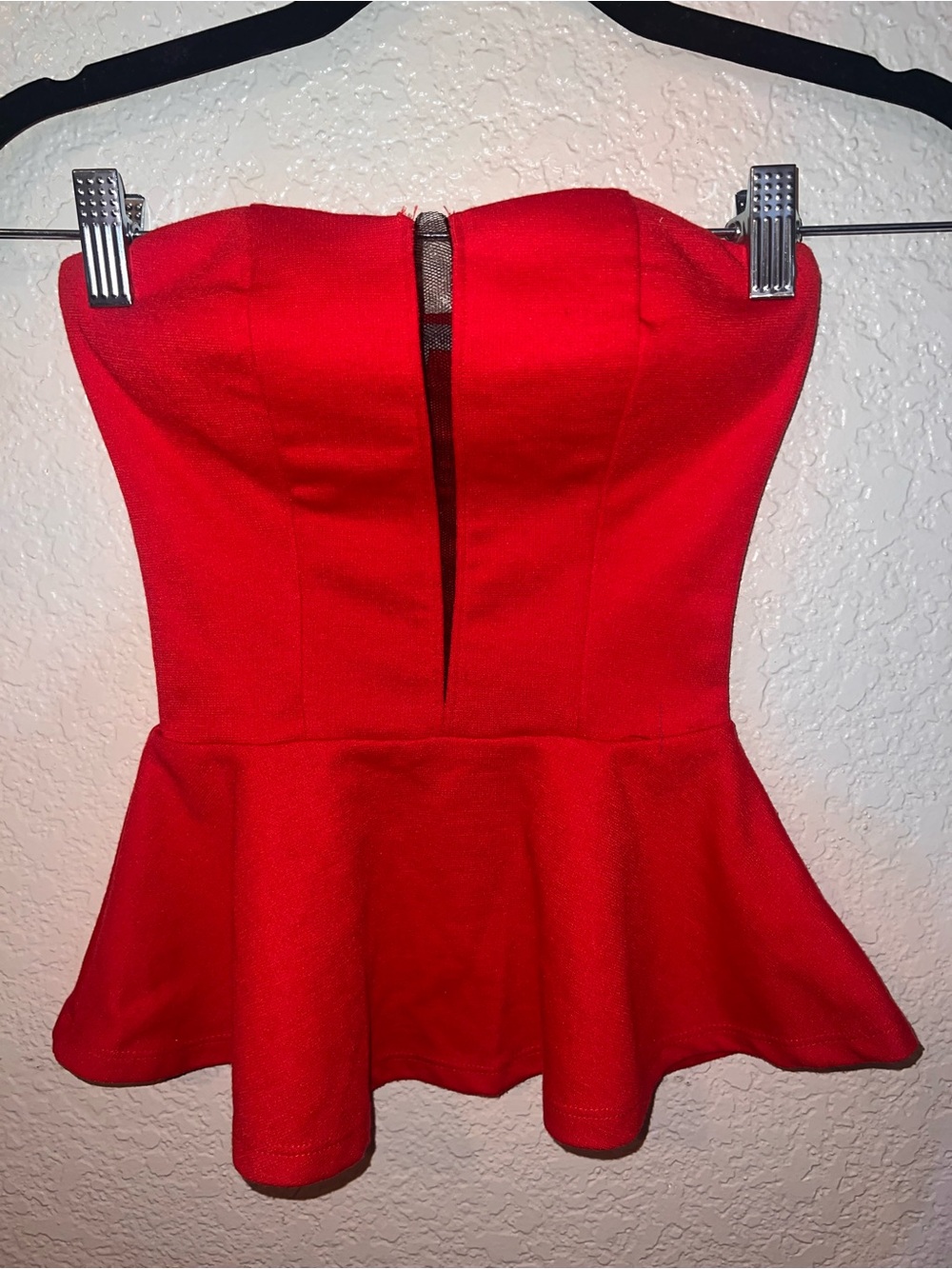 Like NEW!  Charlotte Russe Strapless Red Peplum Top